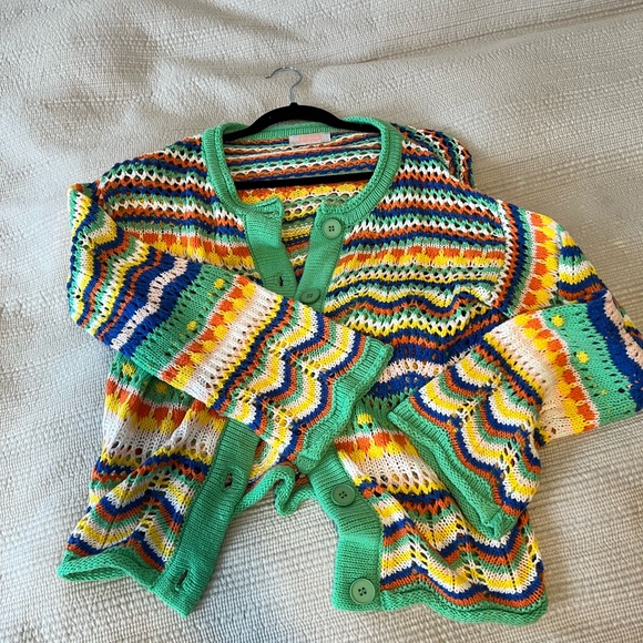 Multicolour crochet knit cardigan - Picture 2 of 6
